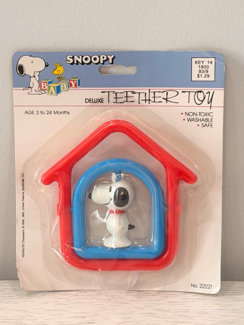 Vintage Danara Peanuts Baby Snoopy Deluxe Teether Toy Spins Non Toxic Washable